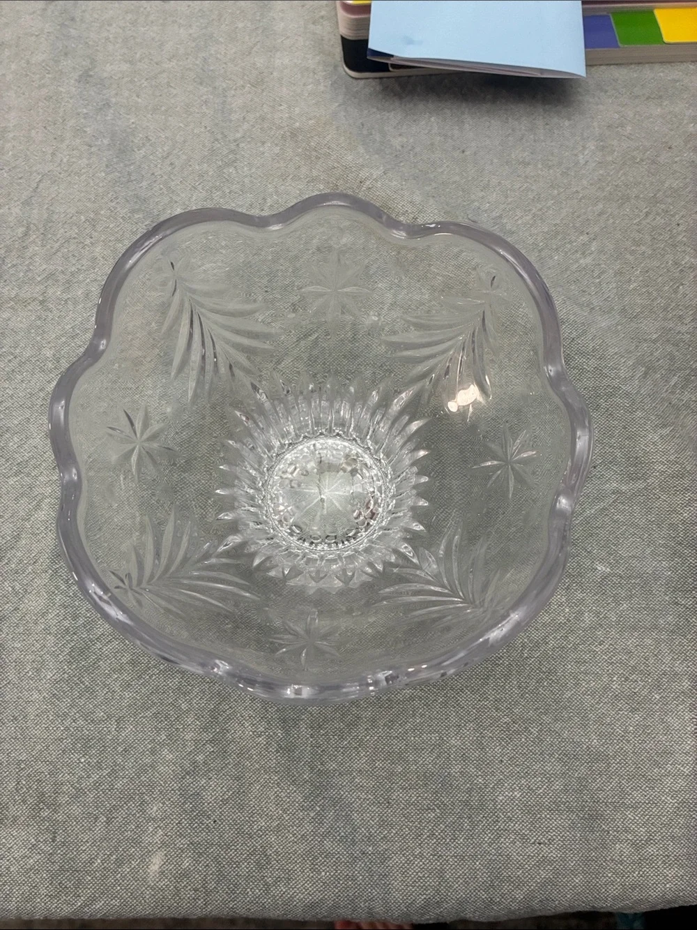 Mikasa Clear Crystal Holiday Bowl with Cut Glass Pattern